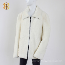 Warm Winter Real White Lamb Fur with Thick Short Jacket Fur Coat